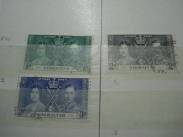 Gibraltar, Satz Krönung 1937, gestempelt