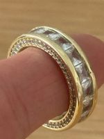 Luxus Elegante 18/8 Ring Memoire Zirkonia Farbe Gold