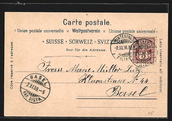 Cartoline postali: Litho Winterthur, Stadthaus, Jonas Furre – Usato da Berlin venduto da bartko-reher 1