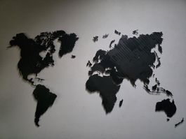 Exclusive Weltkarte aus Schwarzblech + LED Leuchten 