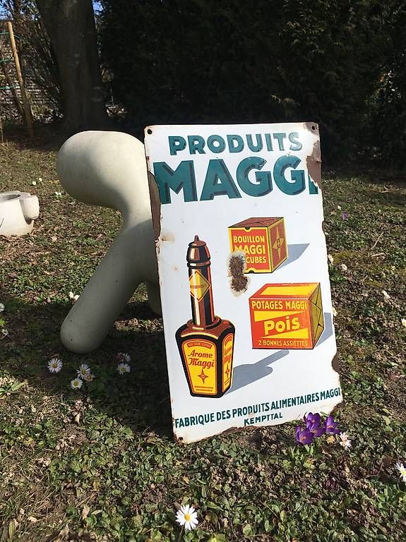 Maggi Insegne: Emailschild /plaque émaillée MAGGI – Usato da Coppet venduto da squ_wy2d