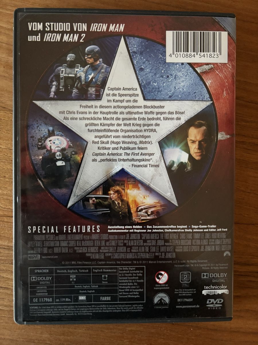 Tutti i DVDs: DVD Captain America - the first avenger – Usato da Belp venduto da brb66 1