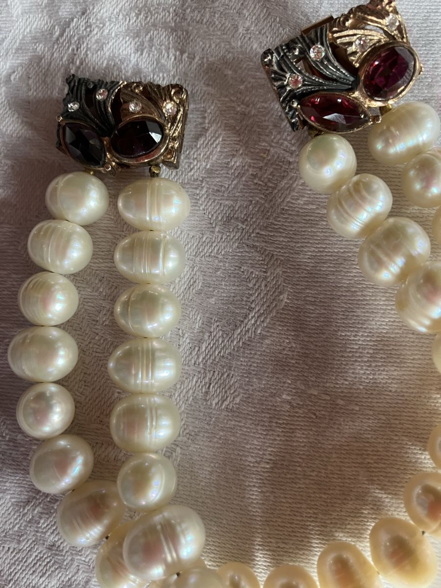 Bracciali & Braccialetti: Armband doppelreihig, echte Suesswasserperlen – Usato da Bassersdorf venduto da groovygremlin 4