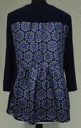 Marcel Ostertag Shirt blau Blumen Langarmshirt Gr 40 (38)