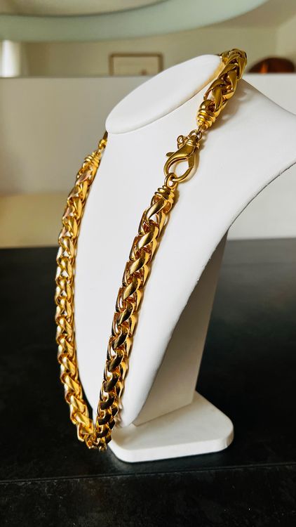 Ensemble De Collier Indien En Plaqué Or 22k - Rouge Et Zircones - Fait Main, Festival
