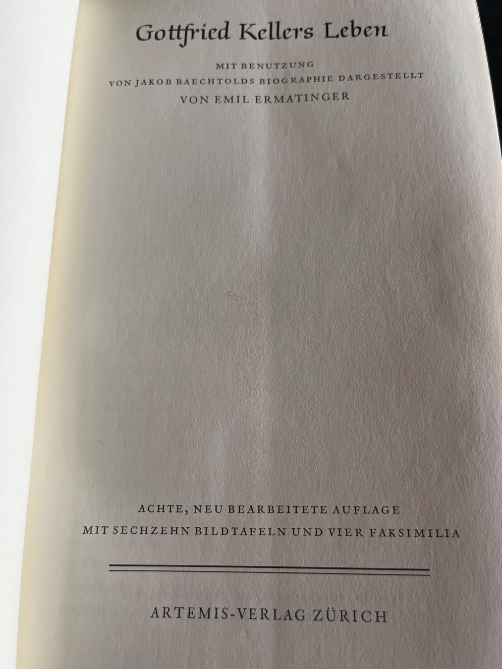 Bücher: Gottfried Kellers Leben, Biografie, Artemis Verlag – Gebraucht aus Ettingen von bri_6bhw 1