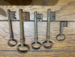 Lot clé clef ancienne 5-12cm W