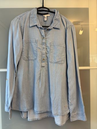 Tom Tailor Denim Hemd,blau/Jeans-artig, Gr. S, 100% Lyocell