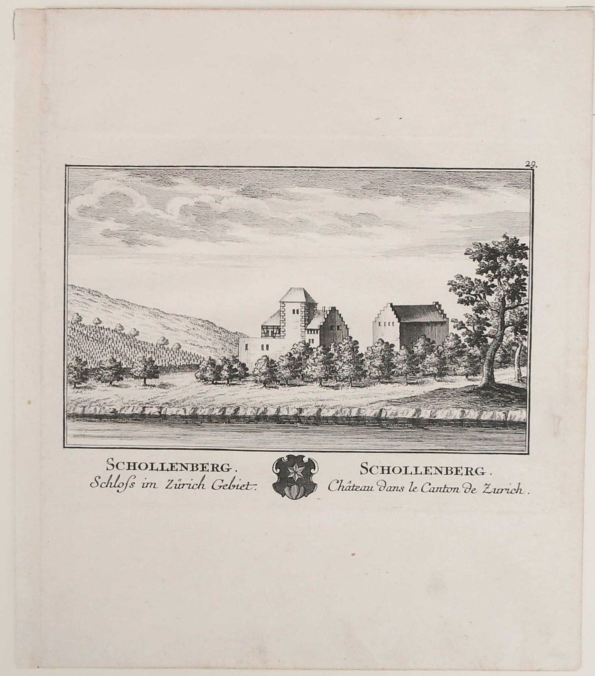 Incisioni: Schollenberg Flaach von Herrliberger 1754 – Usato da Rafz venduto da Helvet32 1