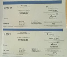2 Foreigner Konzert Tickets Lörrach
