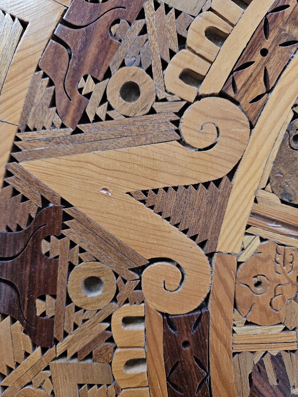 Foto & Immagini: Holz Kunst  Bild mit Maya Kalender Design, Durchmesser 80cm – Usato da Anwil venduto da tamoos 3