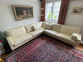 ERPO Nappaleder-Sofa weiss