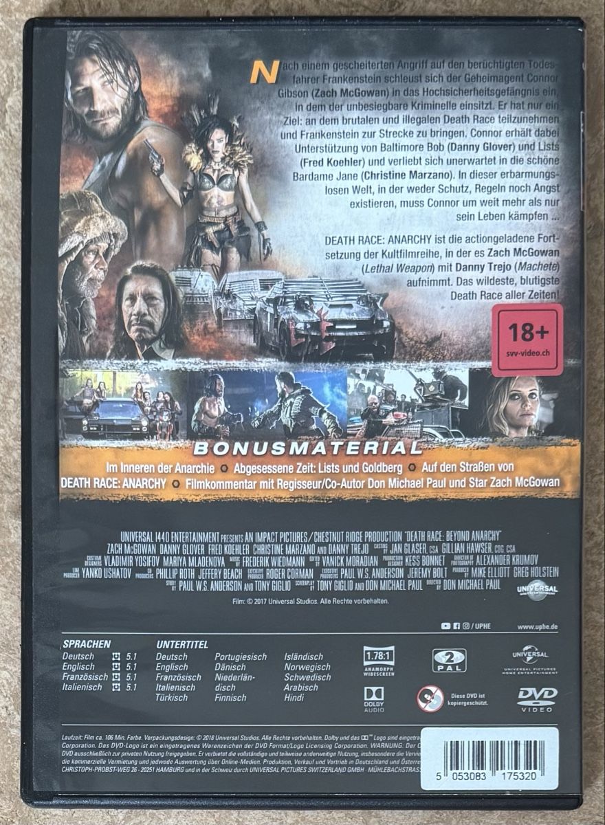 Tutti i DVDs: DEATHRACE ANARCHY  – Nuovo (secondo la descrizione) da Dietikon venduto da AndreaSch01 1