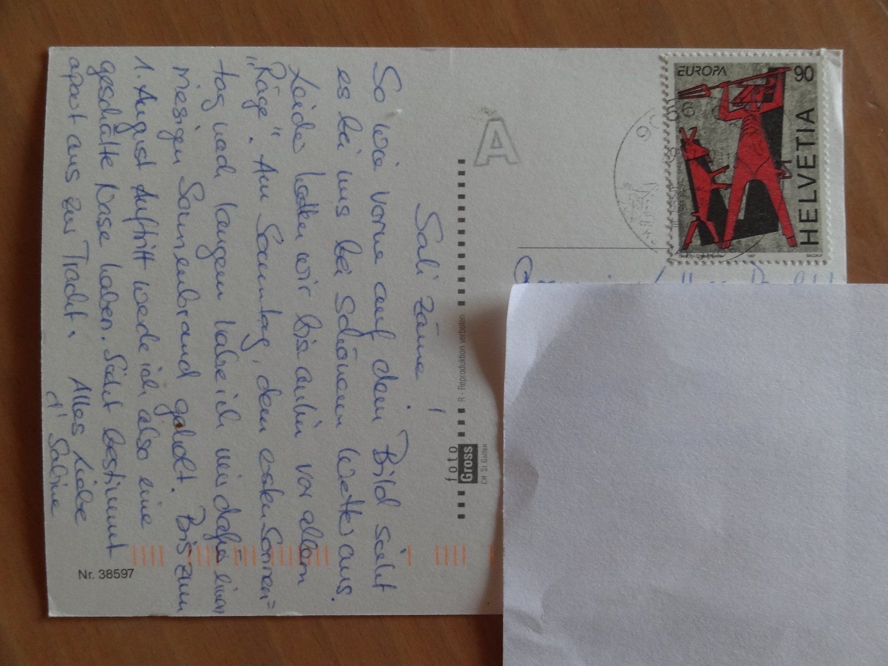 Cartoline postali: auf dem Gäbris ob Gais - 1997 – Usato da St Léonard venduto da Riglin 1