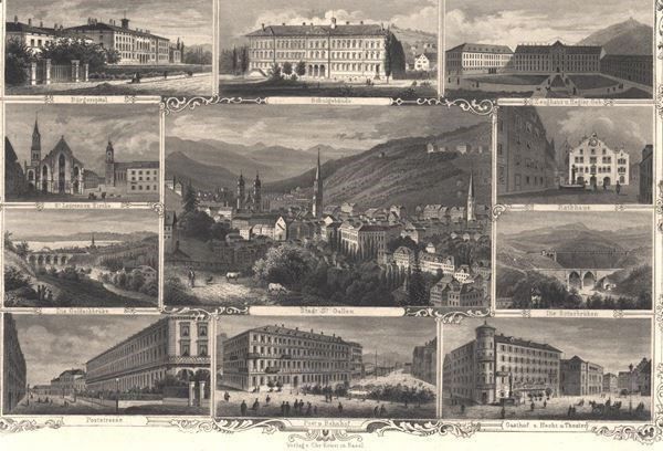 Incisioni: St. Gallen Souvenir Stahlstich – Usato da Rafz venduto da Helvet32 1