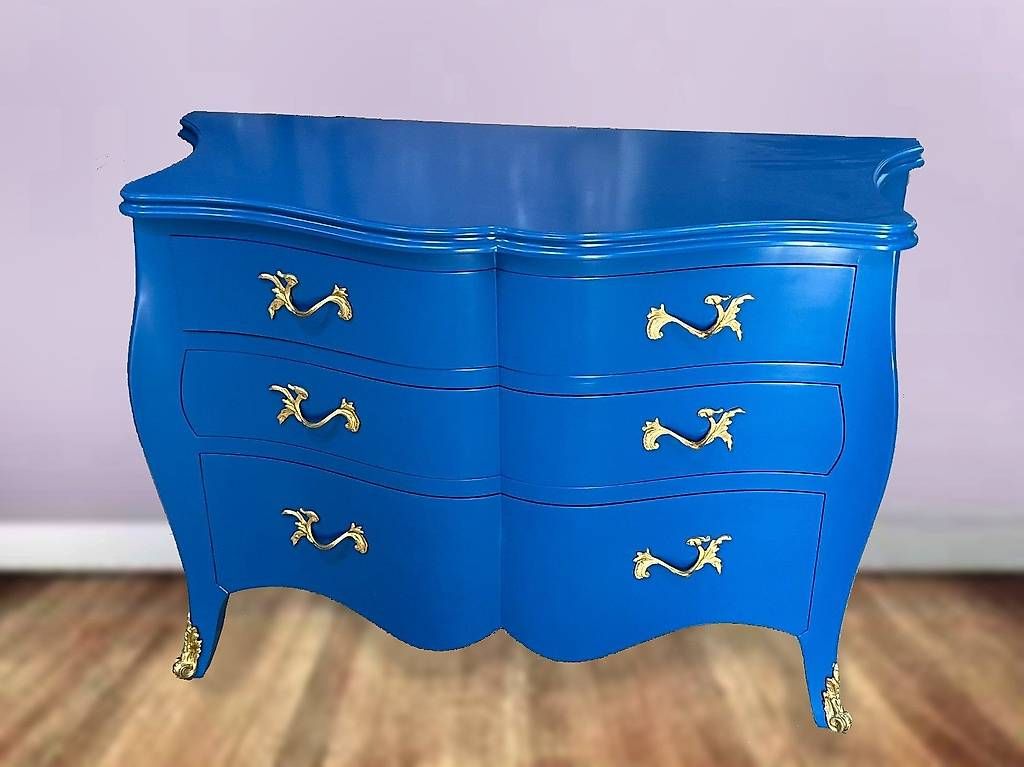 Cassettiere: Commode de style Louis XV dessus verre, – Usato da geneve venduto da louisart