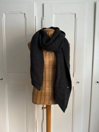 Strickschal schwarz gross