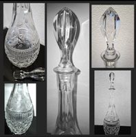 elegante, schwere Glaskristallkaraffe mit Blumenmuster