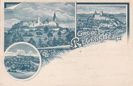 Gruss aus Regensberg, Lithographie 1900