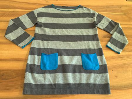 Luisa Cerano Longpullover/Strickkleid Grau/Blau Gr. 40