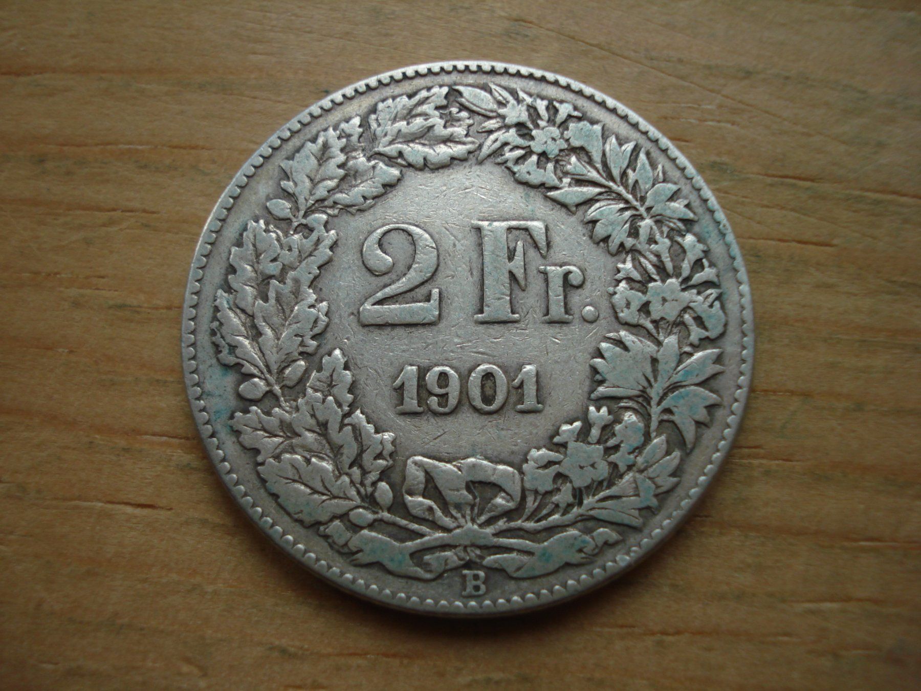 Alle Münzen: (B) 2 Franken 1901 – Gebraucht aus Erlach von Net-Coins