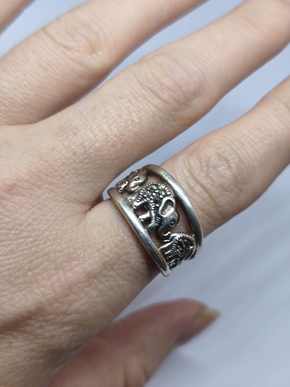 Anelli: Silber Ring Elefanten 925 Silber mit Markasiten Grösse 56 – Usato da St. Gallen venduto da GIULESGG 2