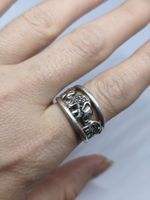 Silber Ring Elefanten 925 Silber mit Markasiten Grösse 56