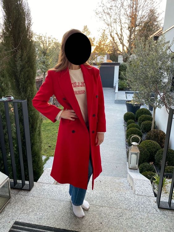 manteau rouge zara
