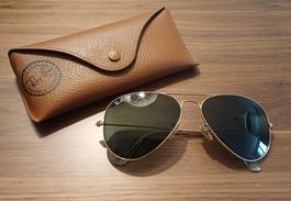 Sonnenbrille Ray-Ban Aviator gold inkl. Etui