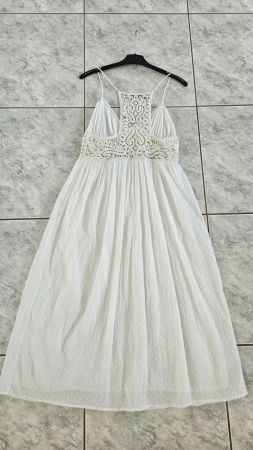 Trägerkleid Zara , weiss, Grösse L / 38 Spitze Strandkleid