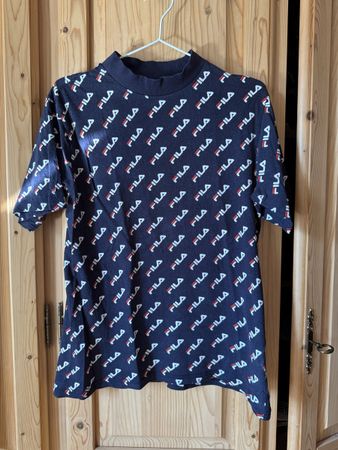 Fila Shirt - Navy Blau Allover Muster - Grösse M