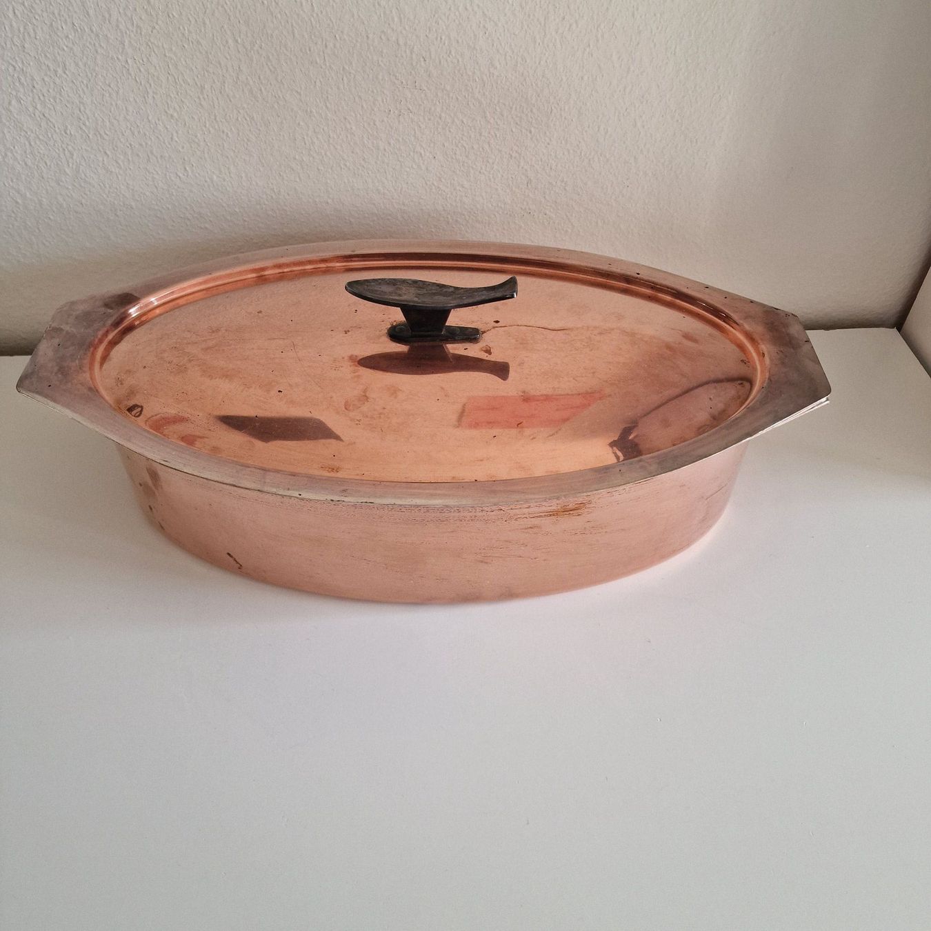 Padelle: Großer ovaler Kupferbehälter mit Deckel SPRING IX – Usato da Birr venduto da dem_9xtm 1