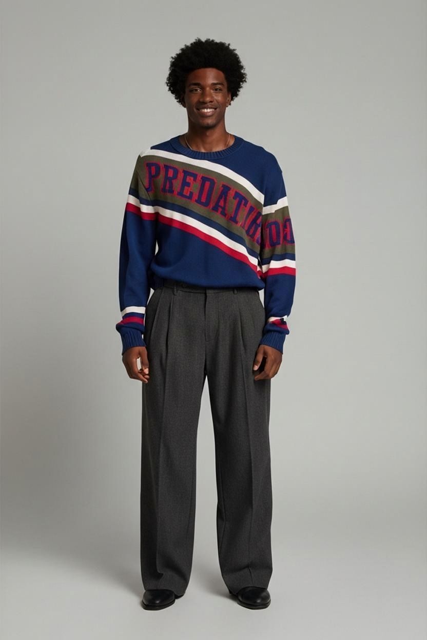 Maglioni & Felpe: D&G marineblauer 'Predators' Strickpullover - Größe M – Usato da Zug venduto da vinokilo