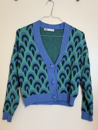 Strick-Cardigan Pfaumuster ZARA (Gr. S) 