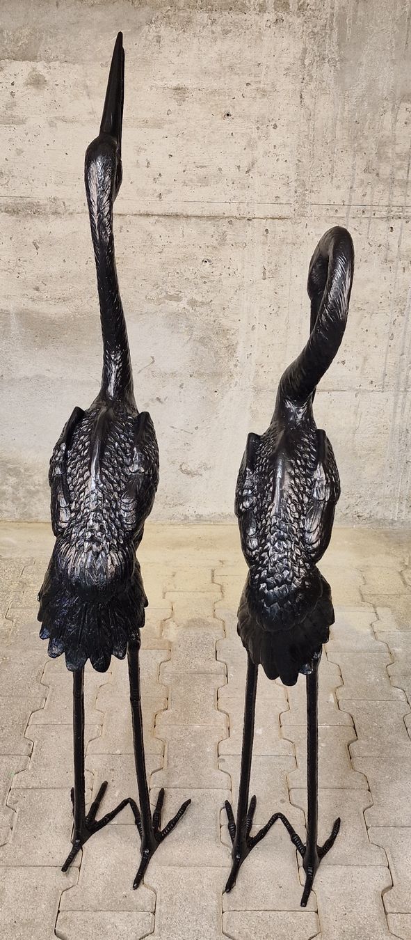 Sculture & Statue: Dekorative Kranich-Skulpturen Messing restauriert – Usato da Affeltrangen venduto da Szafaoli 1