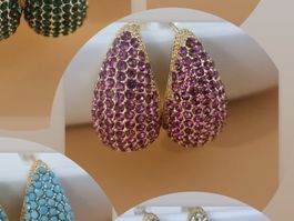 Ohrringe mit pinken Strasssteinen - Glamour pur!