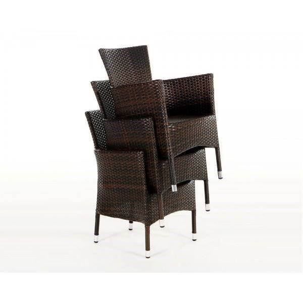 Tavoli: Esstisch mit stapelbaren Stühlen braun – Nuovo e nell'imballaggio originale da Bern venduto da rattan-lounge 2
