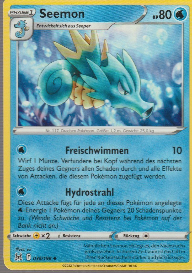 Pokémon Sammelbilder & Trading cards: TCG POKEMON Verlorener Ursprung DE LOR 036 Seemon – Neu (gemäss Beschreibung) aus Vezia von Aquarius_Age