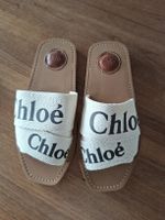 Chloé Woody Pantoletten aus Leinen