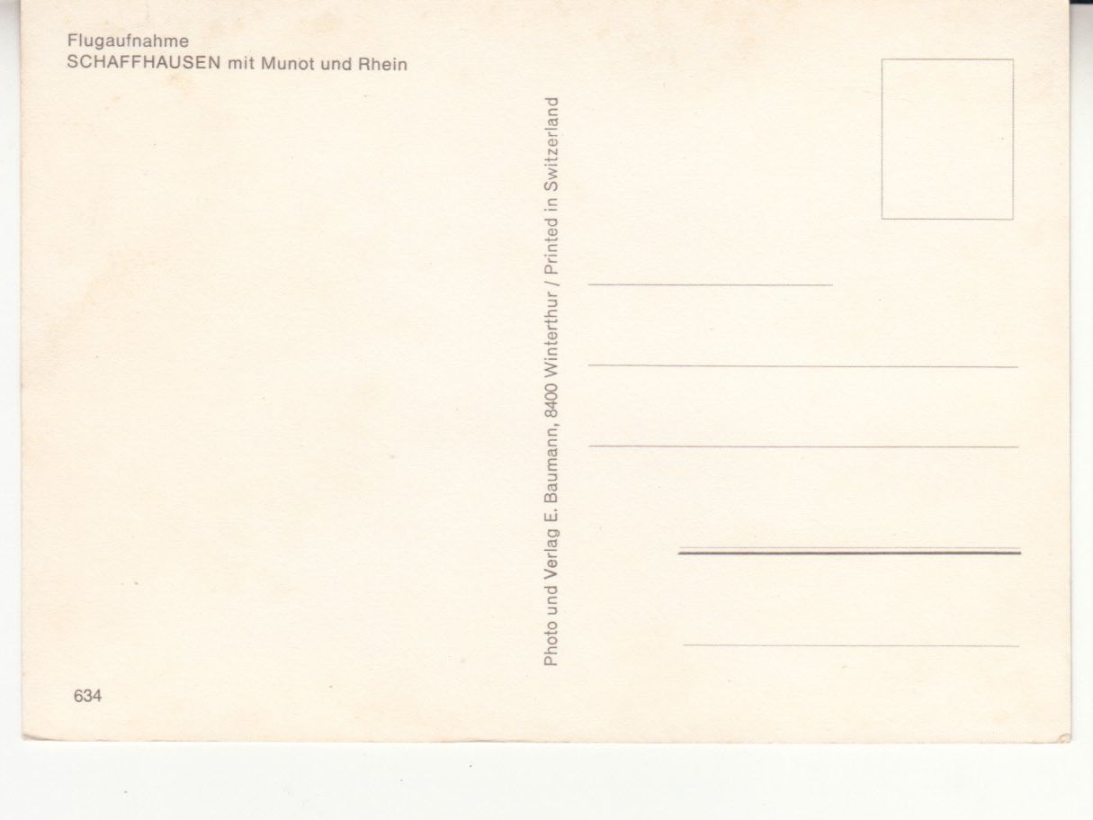 Ansichtskarten: Schaffhausen Flugaufnahme ca. 1970 – Gebraucht aus Bürglen TG von StampGraf 1