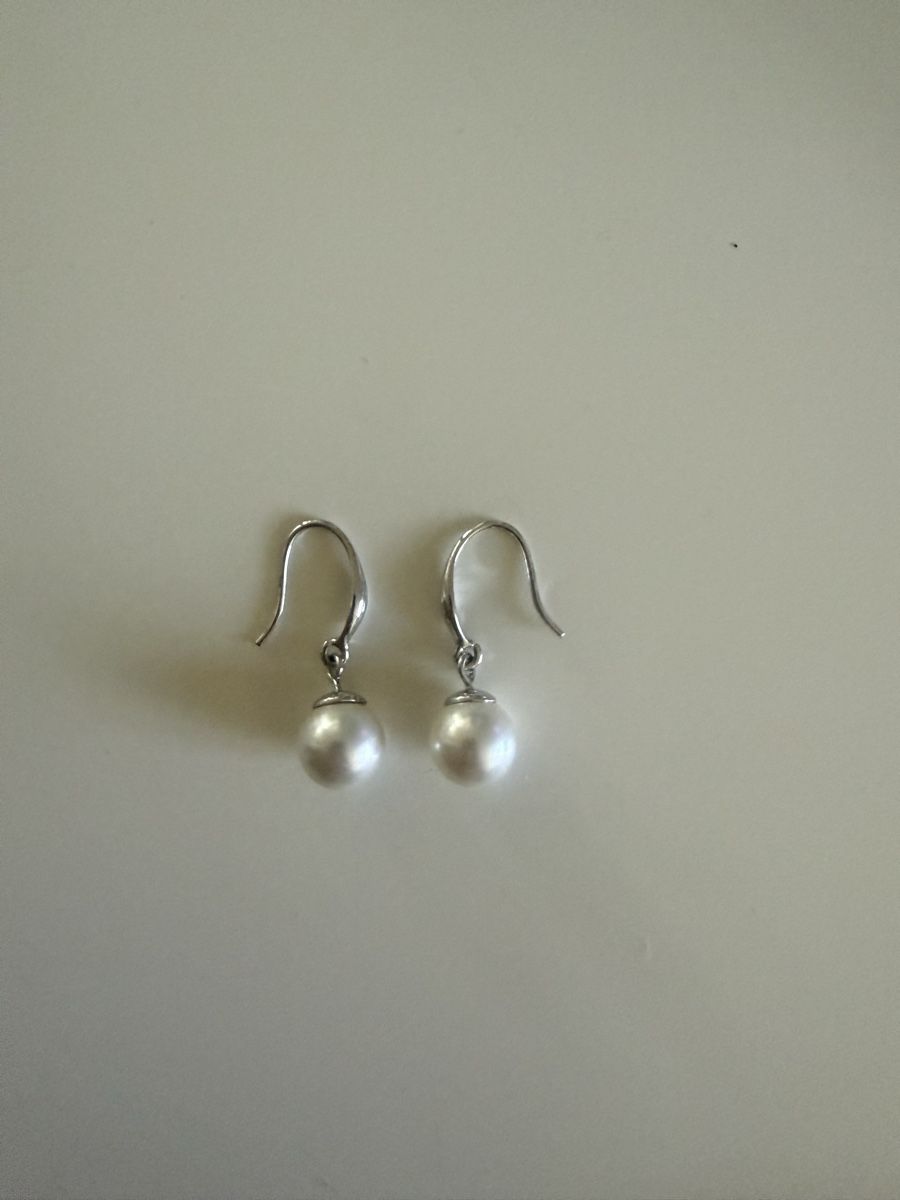 Orecchini pendenti & Orecchini a lobo: Perl-Ohrring, Weiss-Silber – Usato da St. Gallen venduto da mon_7snp