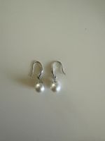 Perl-Ohrring, Weiss-Silber