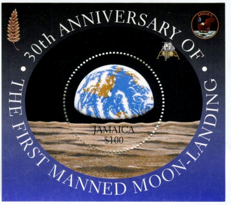 Tous les timbres: Block "Apollo 11". Jamaika. – Neuf avec emballage d'origine à Basel par Butsch5