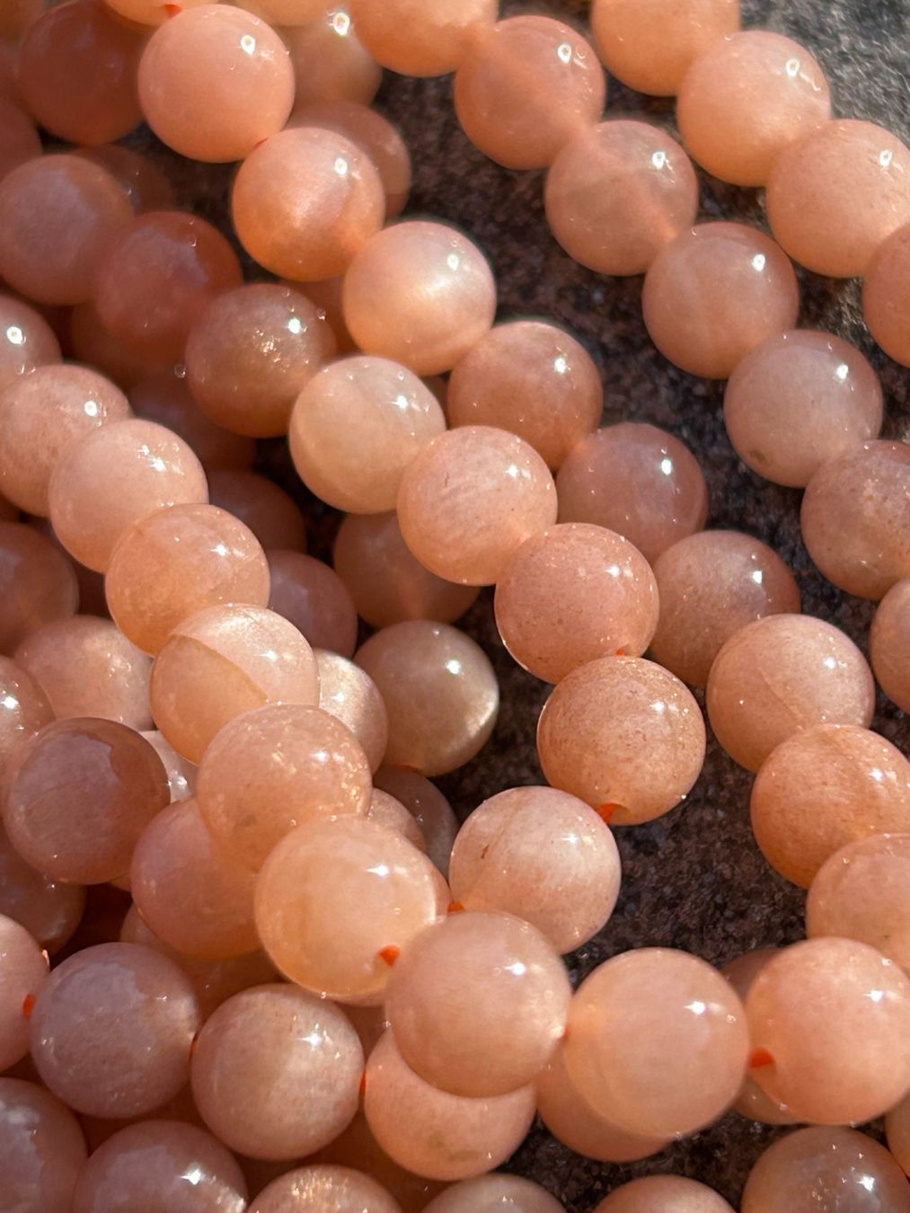 Minerali & Pietre curative: Strang Sunstone Level 1 Kugeln 6 mm – Nuovo e nell'imballaggio originale da Niederrohrdorf venduto da Ytobi 1