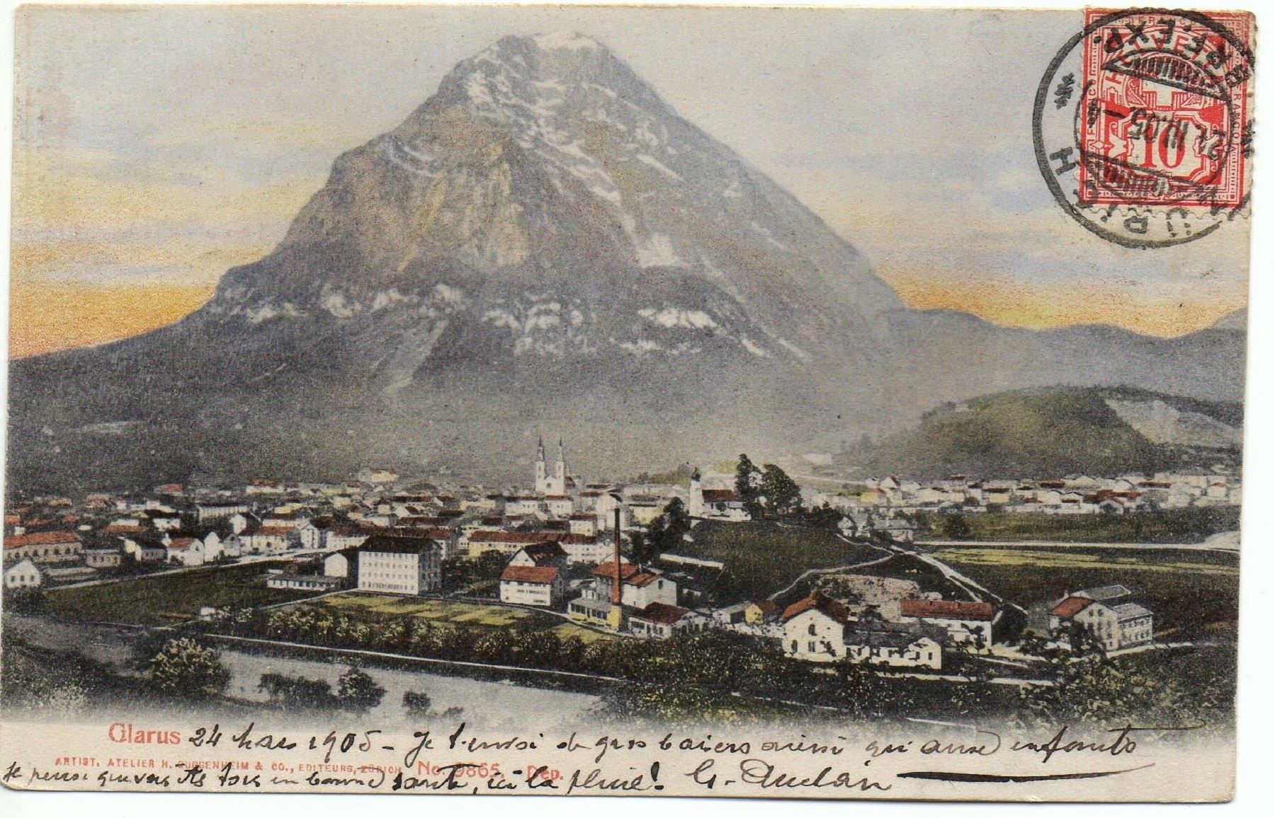 Ansichtskarten: GLARUS Guggenheim Nr. 9865 – Gebraucht aus Jona von philajona
