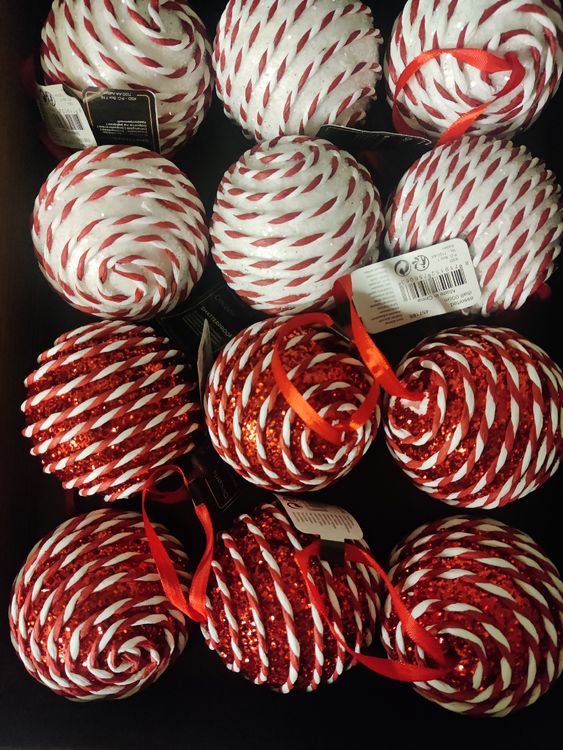 12 Stück Samt Weihnachtskugeln - 8 Cm Beflockte Christbaumkugeln In Weiß