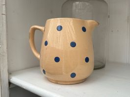 🟢 pichet vintage à pois bleus - shabby chic - alter Krug