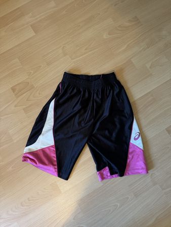 Asics Sporthose, kurz, schwarz/pink, Grösse M, Top Zustand