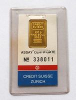 2.5g Goldbarren 999.9 - CREDIT SUISSE - in Fassung