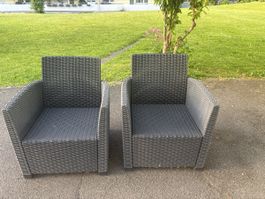 2 Stk. Allibert Gartenstühle, Lounge Sessel